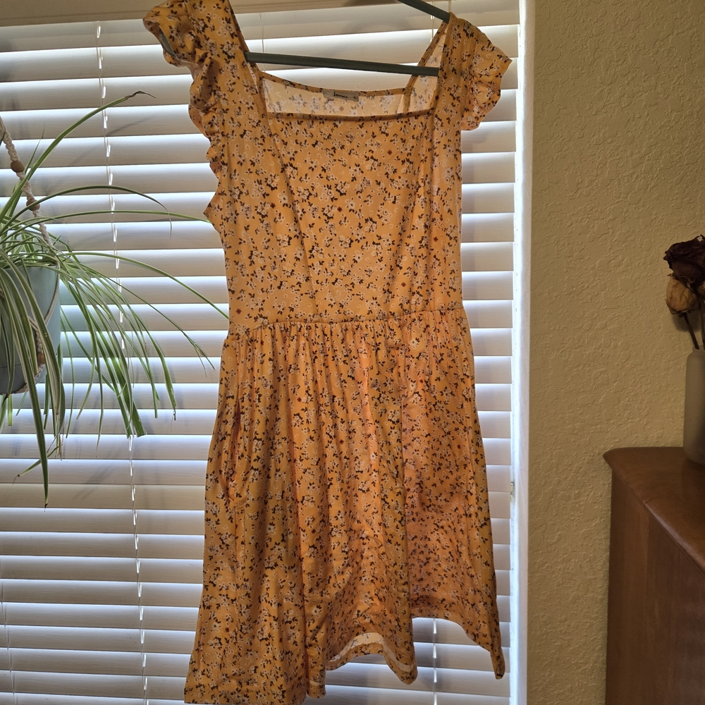 Source Unknown Yellow Floral Dress